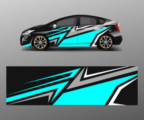 Company branding Car decal wrap design vector. Graphic abstract shapes designs company car