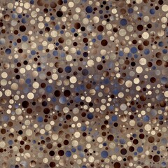 Seamless abstract circle geo pattern surface print. High quality illustration. Gorgeous design of random packed circles filled with tie dye patches. Psychedelic modern floor swatch. Textured material.