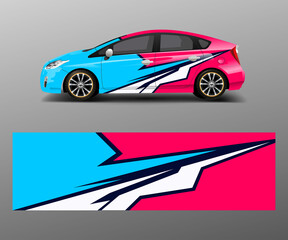 Sport car racing wrap design. vector design template design vector