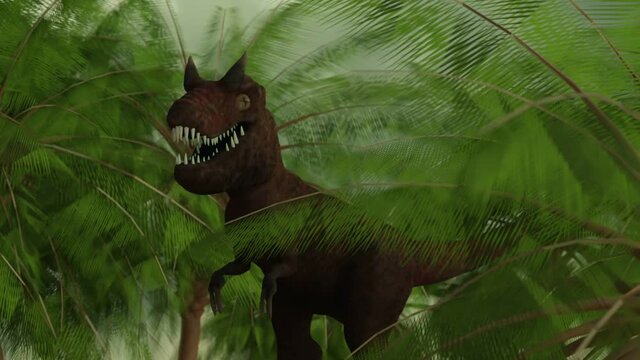 trex standing in forest jurrassic