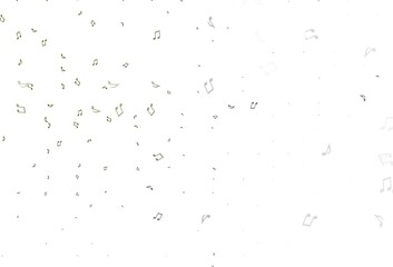 Light Green vector background with music symbols.