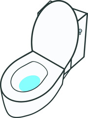 Clip art of clean toilet