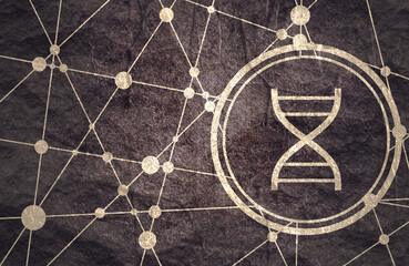 Concept of biochemistry with abstract dna symbol