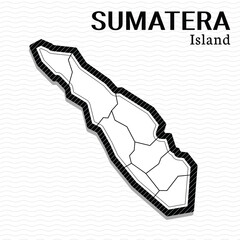 Post template for social media Sumatra Island vector map black and white, High detailed illustration. Sumatra Island, part of Indonesia, country in Asia.