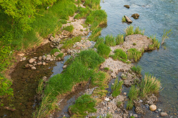 Serio riverside. Left riverside of the Serio's river