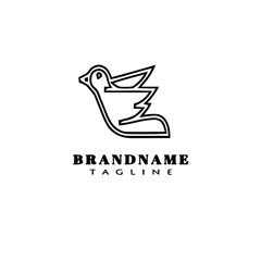 bird logo cartoon icon design template black isolated vector