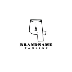 style blue jeans logo cartoon icon design template black isolated vector illustration