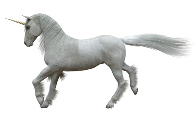 Fantasy unicorn isolated on white background 3d illustration