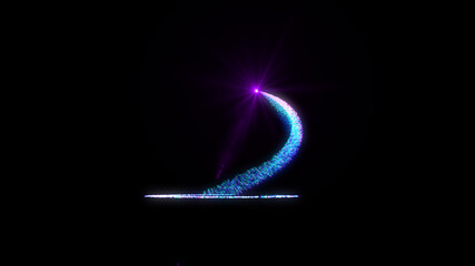 Beautiful blue particle with black background