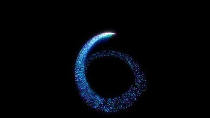Beautiful blue particle with black background