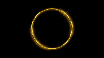 Golden ring with black background
