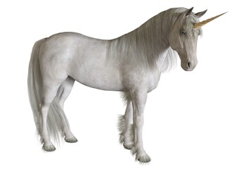 Fantasy unicorn isolated on white background 3d illustration © elenaed