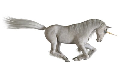 Fantasy unicorn isolated on white background 3d illustration