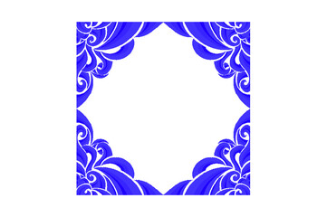 Blue Swirl Ornament Border