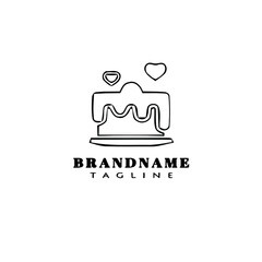 cake logo cartoon design template icon black isolated vector