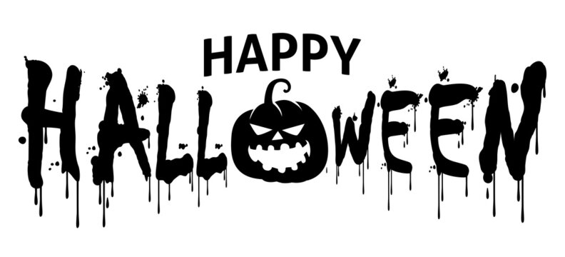 Happy Halloween text for banner and title
