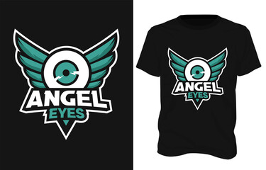 Angel Eyes T-shirt design, vintage retro Premium Vector