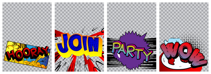 Comic Book Cover, Corporate Flyer Design Template Collection. Set of Brochure, Poster, Magazine Cover, Flyer. Vector Illustration.