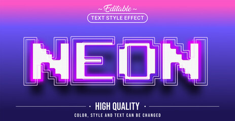 Editable text style effect - Neon text style theme.