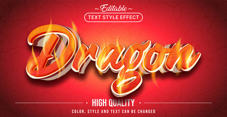 Editable text style effect - Dragon text style theme.