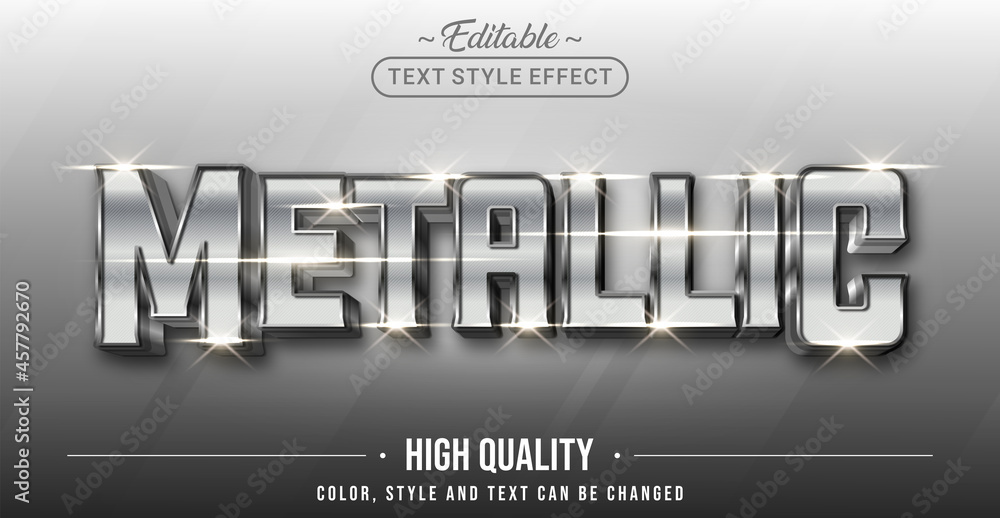 Aufkleber Editable text style effect - Metallic text style theme.