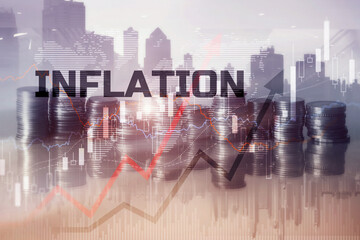 Inflation World economics and inflation control concept - obrazy, fototapety, plakaty