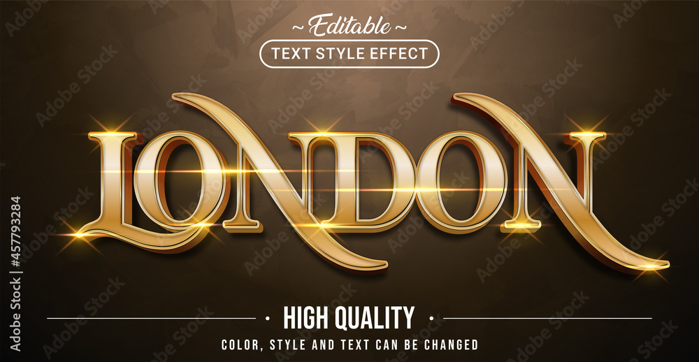 Aufkleber editable text style effect - london text style theme.