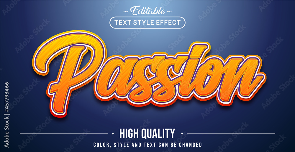 Poster Editable text style effect - Passion text style theme.