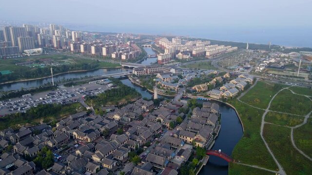 Aerial photography of Dongyi Town, Rizhao, China