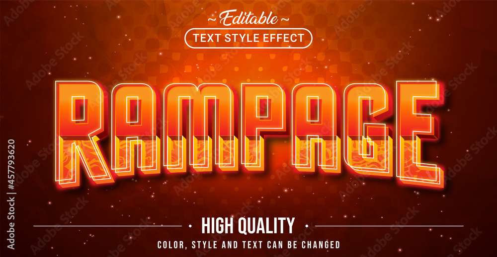 Poster Editable text style effect - Rampage text style theme.