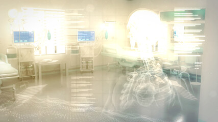head and brain hi-tech medical treatment . design abstract 3D rendering
