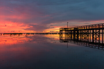 Fototapeta premium sunset on the pier