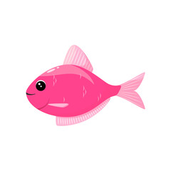 Cute fish on a white background. Children's illustration in a cartoon style.