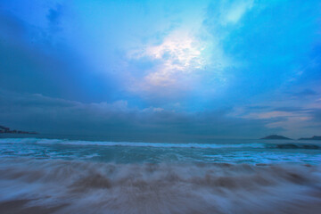 Fototapeta premium coastal landscape sunset beautiful colors in Mazatlan Sinaloa Mexico