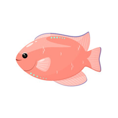 Cute fish on a white background. Children's illustration in a cartoon style.