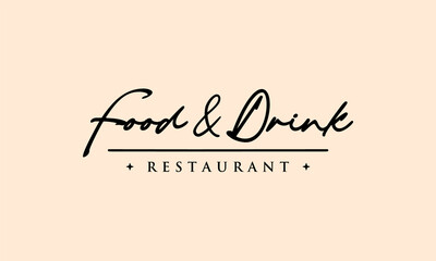 Food and Drink Restaurant Text Creative Typography Logo Design Inspiration