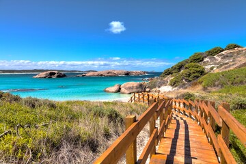Beach with bridge near Esperance, West Australia