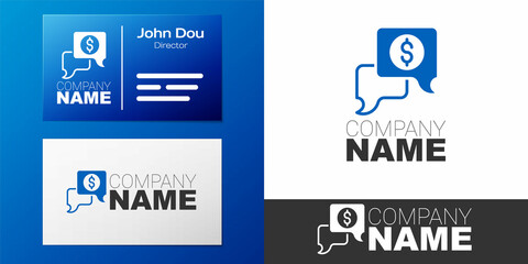 Logotype Business negotiations icon isolated on white background. Team work process. Business management teamwork meeting and brainstorming. Logo design template element. Vector