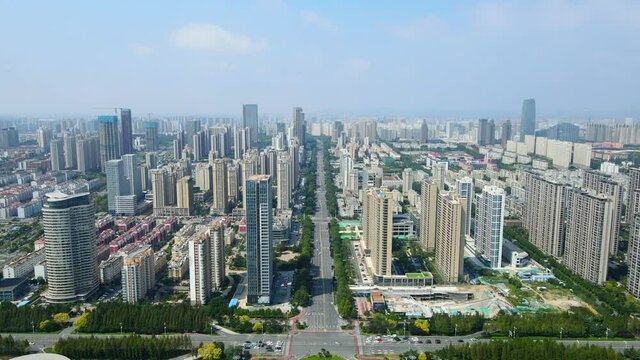 Aerial photography of the architectural landscape of Rizhao, China
