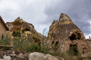トルコ　カッパドキアの観光拠点のユルギュップの洞窟住居