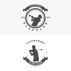 Golf logo design template illustration vector