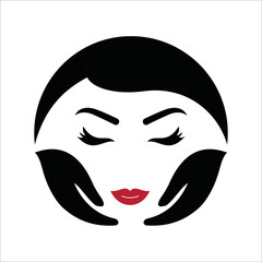 Fototapeta premium Face Woman Logo. Beauty and Spa Logo Design Vector Template