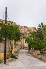 トルコ　世界遺産のカッパドキアの観光拠点のユルギュップの路地風景