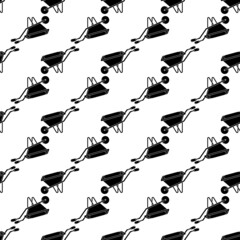 Wheelbarrow pattern seamless background texture repeat wallpaper geometric vector