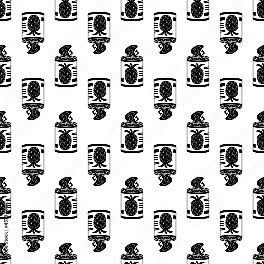Poster pineapple tin can pattern seamless background texture repeat wallpaper geometric vector