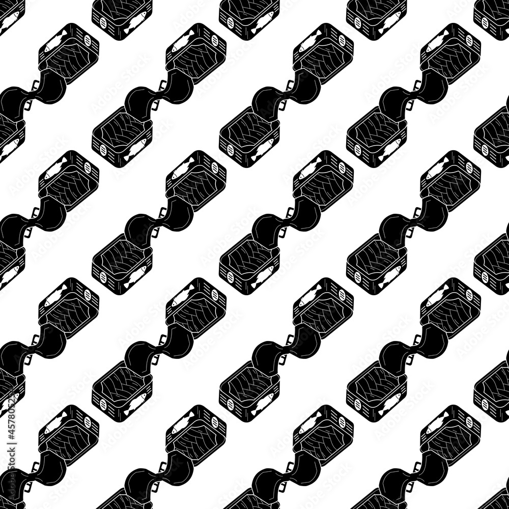 Poster open fish can pattern seamless background texture repeat wallpaper geometric vector