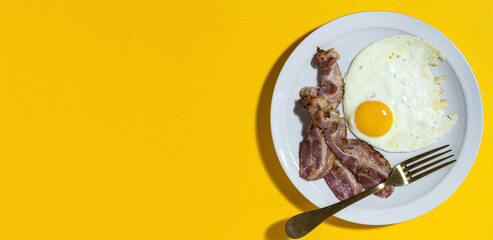 Homemade Fried Egg with Bacon