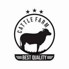 Cow farm logo, quality cattle farm
