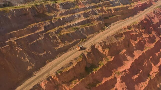 Quarry coal industry truck dump iron ore loading rock mine