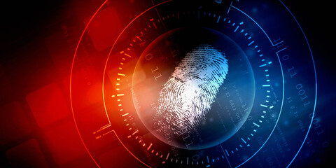 
Fingerprint Scanning Technology Concept 2d Illustration